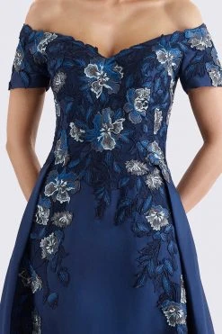 Feriani Couture - 18658 Floral Embroidered Off-Shoulder A-line Gown 7 Feriani Couture - 18658 Floral Embroidered Off-Shoulder A-line Gown