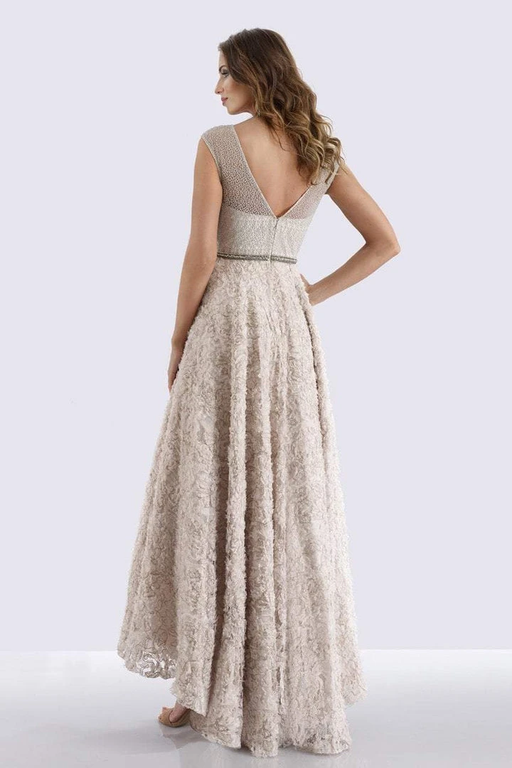 Feriani Couture - 18662 Fitted Cap Sleeves High Low Evening Dress 4 Feriani Couture - 18662 Fitted Cap Sleeves High Low Evening Dress
