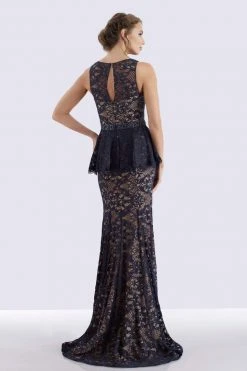 Feriani Couture - 18692 Beaded Lace Peplum Evening Dress 7 Feriani Couture - 18692 Beaded Lace Peplum Evening Dress