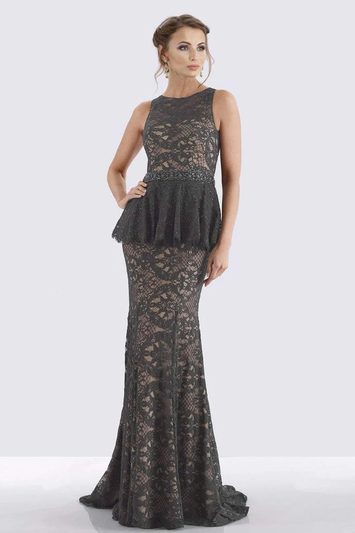 Feriani Couture - 18692 Beaded Lace Peplum Evening Dress 5 Feriani Couture - 18692 Beaded Lace Peplum Evening Dress