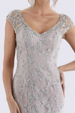 Feriani Couture - 18721 Cap Sleeve V-Neck Embellished Mermaid Gown 7 Feriani Couture - 18721 Cap Sleeve V-Neck Embellished Mermaid Gown