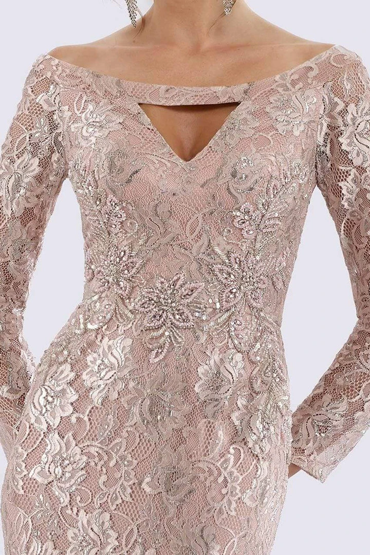 Feriani Couture - 18727 Floral Lace Off-Shoulder Sheath Dress 5 Feriani Couture - 18727 Floral Lace Off-Shoulder Sheath Dress