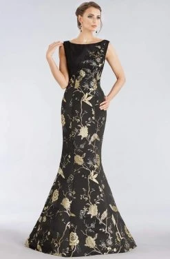 Feriani Couture - 18954 Floral Bateau Trumpet Evening Dress