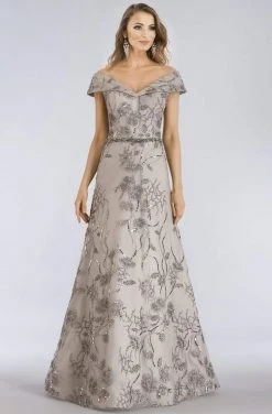 Feriani Couture - 18960 Draping Foldover Accented Off Shoulder Gown