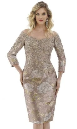 Feriani Couture - 20107 Embroidered Off Shoulder Fitted Dress