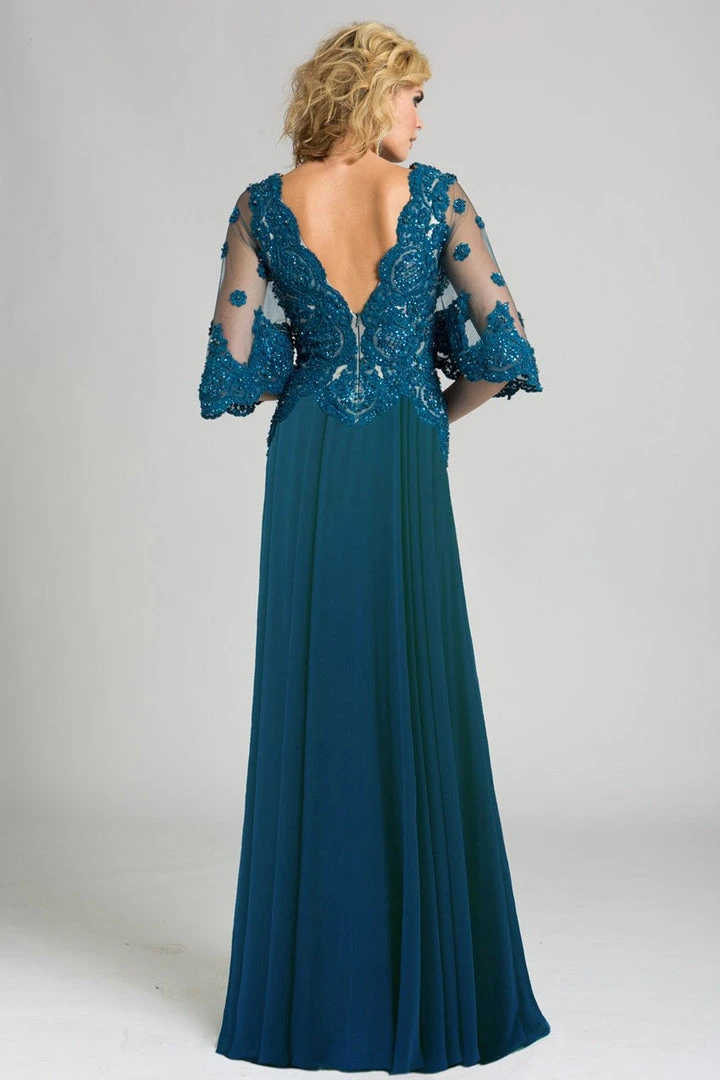 Feriani Couture - 26232 Embroidered V-neck Sheer Dress 4 Feriani Couture - 26232 Embroidered V-neck Sheer Dress