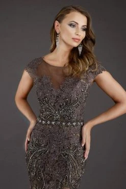 Feriani Couture - 26257 Illusion Bateau Neck Bedecked Gown 8 Feriani Couture - 26257 Illusion Bateau Neck Bedecked Gown