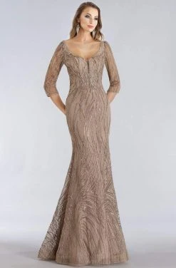 Feriani Couture - 26300 Sequin Embellished Scoop Trumpet Dress