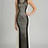 Feriani Couture Contrast Lace Overlaid Beaded Long Gown 26239 - 1 Pc Black/White In Size 12 Available 2 Feriani Couture Contrast Lace Overlaid Beaded Long Gown 26239 - 1 Pc Black/White In Size 12 Available