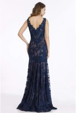 Gia Franco - 12007 Adorned Floral Lace Trumpet Gown