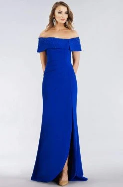 Gia Franco - 12956 Off-Shoulder Sheath Dress With Slit