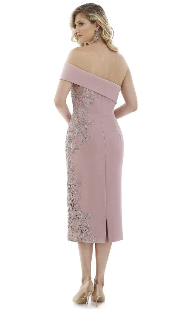 Gia Franco - 12975 Tea Length Floral Lace Sheath Dress 4 Gia Franco - 12975 Tea Length Floral Lace Sheath Dress