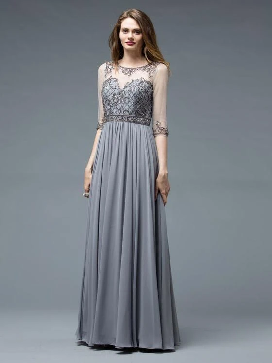 Colors Dress Glow By Colors - G330SL-1 Sequined Illusion Bateau A-line Gown 3 Colors Dress Glow By Colors - G330SL-1 Sequined Illusion Bateau A-line Gown