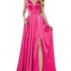 Colors Dress Glow Dress - G904 Deep V-Neck Satin A-Line Gown