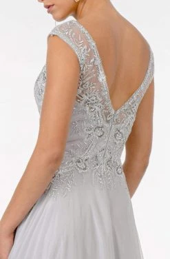 GLS By Gloria - GL1826 Beaded Lace Embroidered Bodice A-Line Gown
