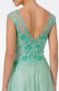 GLS By Gloria - GL1826 Beaded Lace Embroidered Bodice A-Line Gown