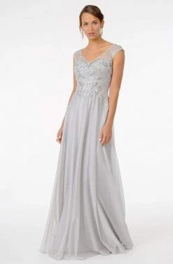 GLS By Gloria - GL1826 Beaded Lace Embroidered Bodice A-Line Gown
