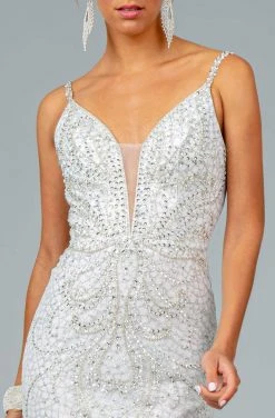 GLS By Gloria - GL1842 Plunging Beaded Metallic Tulle Trumpet Gown 13 GLS By Gloria - GL1842 Plunging Beaded Metallic Tulle Trumpet Gown