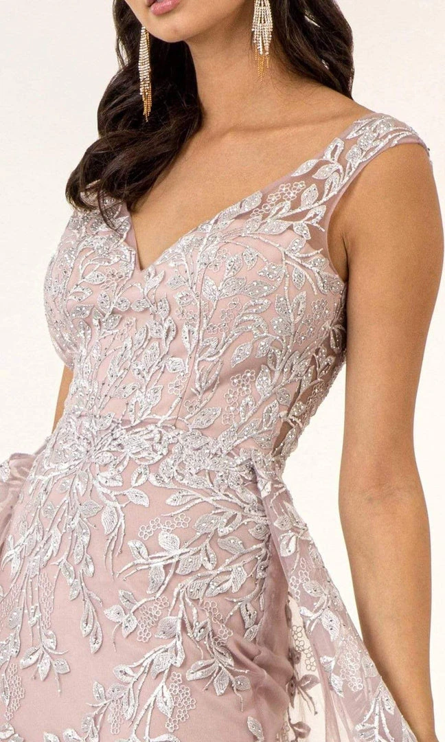 GLS By Gloria - GL1920 Beaded Embroidered Gown With Sheer Overskirt 10 GLS By Gloria - GL1920 Beaded Embroidered Gown With Sheer Overskirt