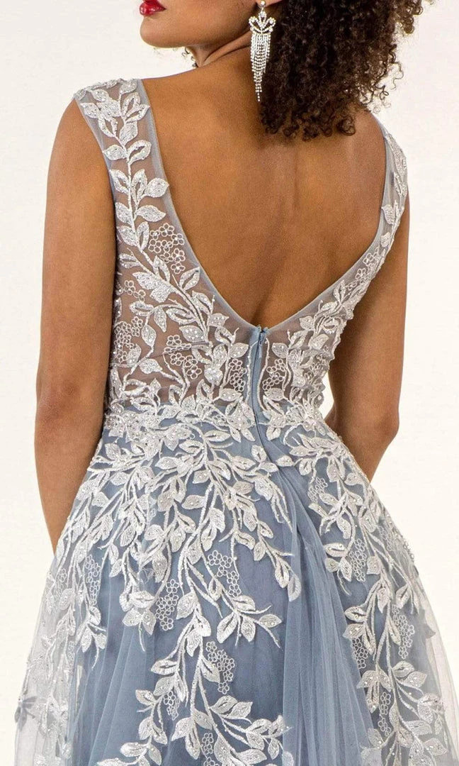 GLS By Gloria - GL1920 Beaded Embroidered Gown With Sheer Overskirt 14 GLS By Gloria - GL1920 Beaded Embroidered Gown With Sheer Overskirt