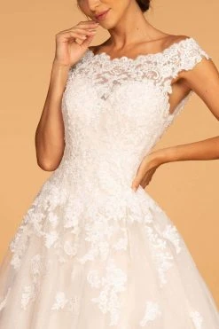 GLS By Gloria - GL2596 Scalloped Bateau Neck Lace Ballgown 8 GLS By Gloria - GL2596 Scalloped Bateau Neck Lace Ballgown