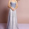 GLS By Gloria - GL2638 Embellished Square Neck A-line Gown