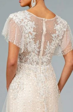 GLS By Gloria - GL2881 Sheer Flutter Sleeve Appliqued Overskirt Gown 11 GLS By Gloria - GL2881 Sheer Flutter Sleeve Appliqued Overskirt Gown