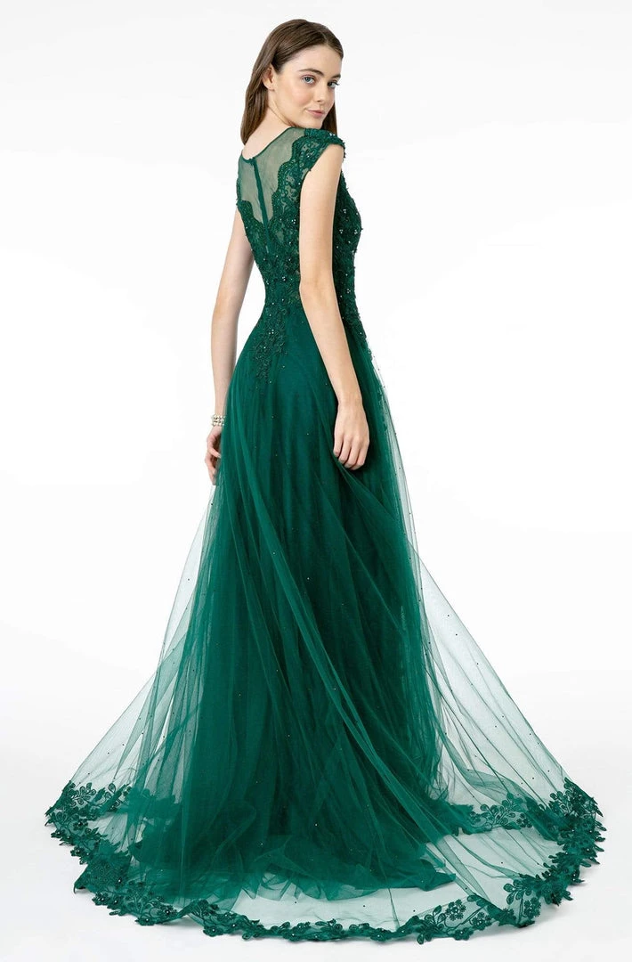 GLS By Gloria - GL2882 Beaded Embroidered Mesh A-Line Long Dress 4 GLS By Gloria - GL2882 Beaded Embroidered Mesh A-Line Long Dress