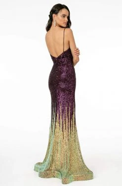 GLS By Gloria - GL2899 Deep V-Neck Allover Sequin Mermaid Gown