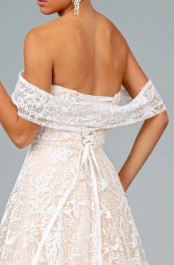 GLS By Gloria - GL2937 Embroidered Off The Shoulder A-line Gown