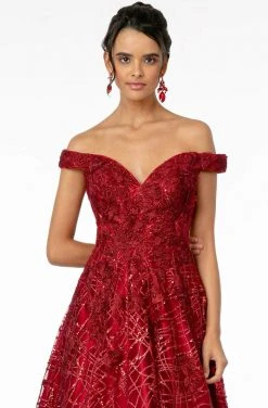 GLS By Gloria - GL2944 Embroidered Sequin Off-Shoulder Gown 13 GLS By Gloria - GL2944 Embroidered Sequin Off-Shoulder Gown