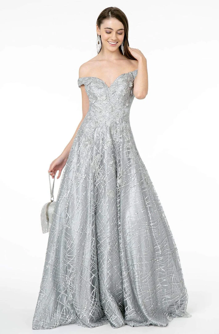 GLS By Gloria - GL2944 Embroidered Sequin Off-Shoulder Gown 3 GLS By Gloria - GL2944 Embroidered Sequin Off-Shoulder Gown