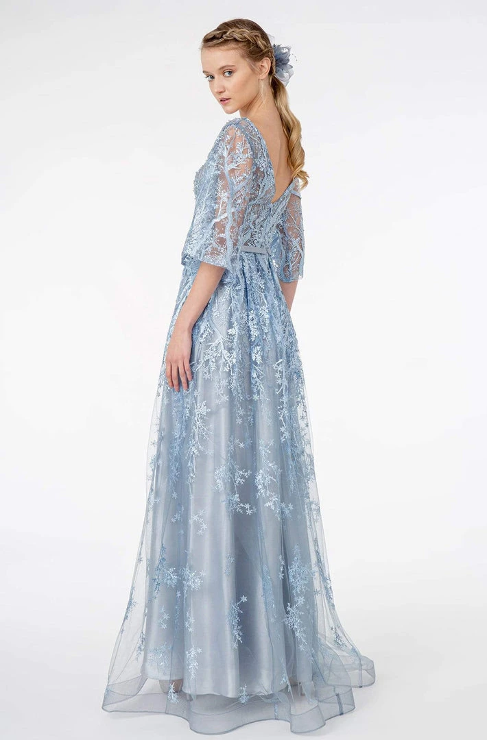 GLS By Gloria - GL2973 Embroidered V-Neck A-Line Dress 4 GLS By Gloria - GL2973 Embroidered V-Neck A-Line Dress