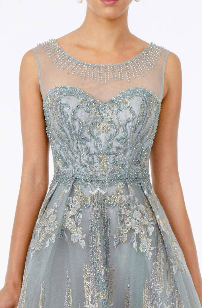 GLS By Gloria - GL2980 Embroidered Scoop Neck A-Line Dress 5 GLS By Gloria - GL2980 Embroidered Scoop Neck A-Line Dress