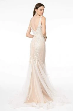 GLS By Gloria - GL2985 Embroidered Deep V-Neck Trumpet Dress 7 GLS By Gloria - GL2985 Embroidered Deep V-Neck Trumpet Dress