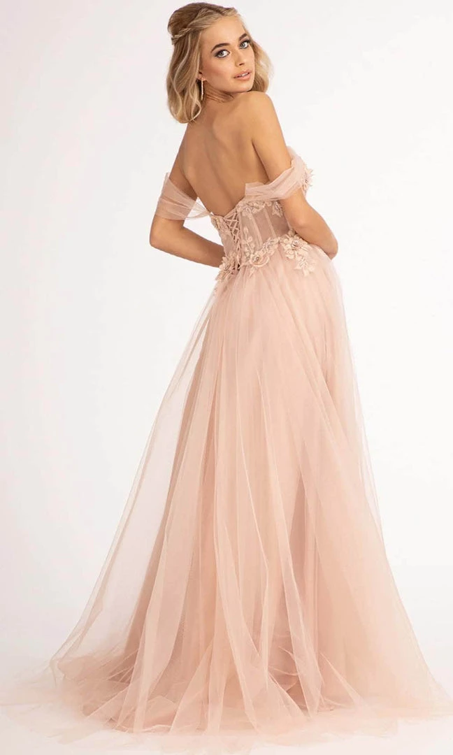 GLS By Gloria GL3007 - Illusion Plunging V-neck Long Gown 8 GLS By Gloria GL3007 - Illusion Plunging V-neck Long Gown