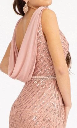 GLS By Gloria GL3008 - Cowl Back Sequin Evening Dress 21 GLS By Gloria GL3008 - Cowl Back Sequin Evening Dress