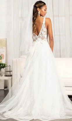 GLS By Gloria GL3012 - Sleeveless Deep V-neckline Evening Gown