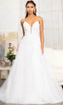 GLS By Gloria GL3013 - Sleeveless Plunging V-neck Wedding Gown