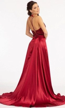 GLS By Gloria GL3040 - V-Neck Satin Formal Gown