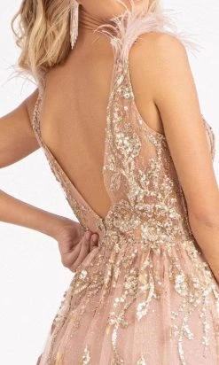 GLS By Gloria GL3048 - Sleeveless Feather A-line Dress 13 GLS By Gloria GL3048 - Sleeveless Feather A-line Dress