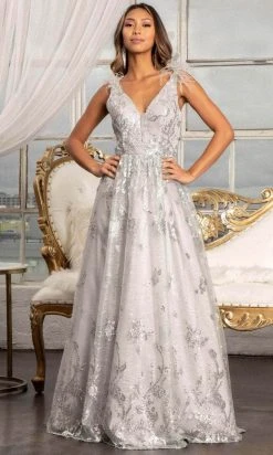 GLS By Gloria GL3048 - Sleeveless Feather A-line Dress 14 GLS By Gloria GL3048 - Sleeveless Feather A-line Dress