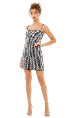 Ieena Duggal - 10782 Scoop Beaded Sheath Mini Dress