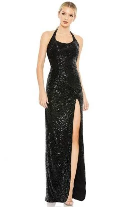 Ieena Duggal 11279 - Halter Neck Sequined Evening Dress