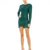 Ieena Duggal 11291 - Long Sleeve Fully Sequin Cocktail Dress 2 Ieena Duggal 11291 - Long Sleeve Fully Sequin Cocktail Dress