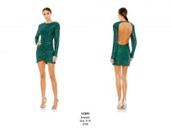 Ieena Duggal 11291 - Long Sleeve Fully Sequin Cocktail Dress