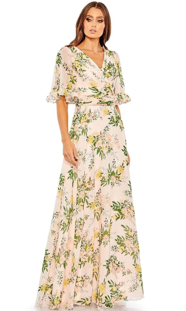 Ieena Duggal 11320 - V-Neck Floral Dress 3 Ieena Duggal 11320 - V-Neck Floral Dress