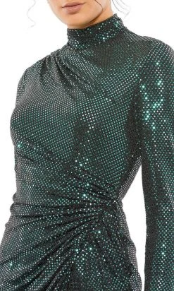 Ieena Duggal 12502 - Shimmering Long Sleeved Cocktail Dress