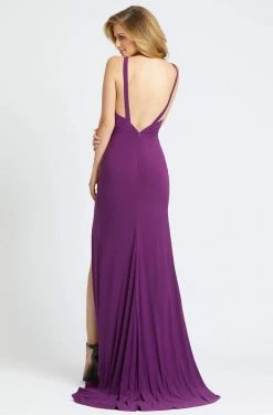 Ieena Duggal - 25846I Plunging V-Neck High Slit Sheath Gown 12 Ieena Duggal - 25846I Plunging V-Neck High Slit Sheath Gown