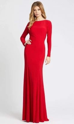 Ieena Duggal - 25929 Long Sleeve Cowl Back Long Gown 7 Ieena Duggal - 25929 Long Sleeve Cowl Back Long Gown